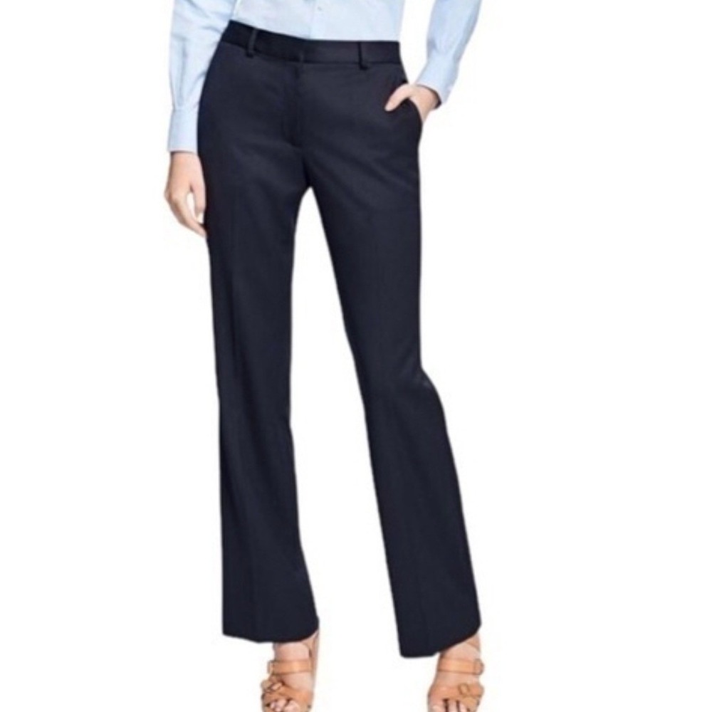 Brooks Brothers Caroline Fit Navy Blue Wool Blend Straight Leg Dress Pants 12